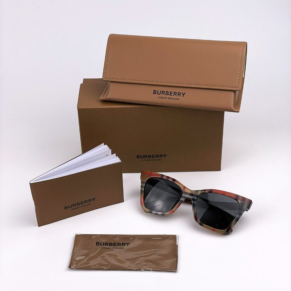 NEW Burberry Elsa BE4346 394487 Brown Grey Women Sunglasses - Picture 10 of 11